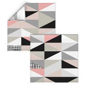 NORDIC Color Block Triangles Black White Pink Grey