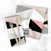 NORDIC Color Block Triangles Black White Pink Grey