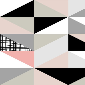 NORDIC Color Block Triangles Black White Pink Grey