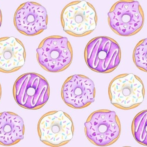 Iced Donuts Purple on pale purple