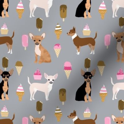 chihuahua ice cream dog beed pet fabric grey