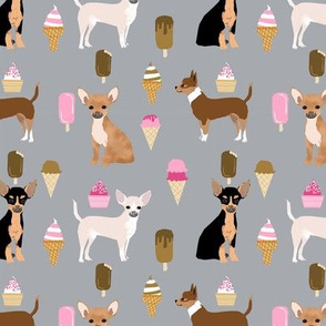 chihuahua ice cream dog beed pet fabric grey
