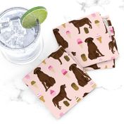 chocolate lab ice cream summer dog breed fabric labrador retriever pink