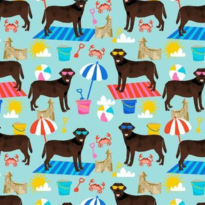 chocolate lab sandcastles summer dog breed fabric labrador retriever blue 