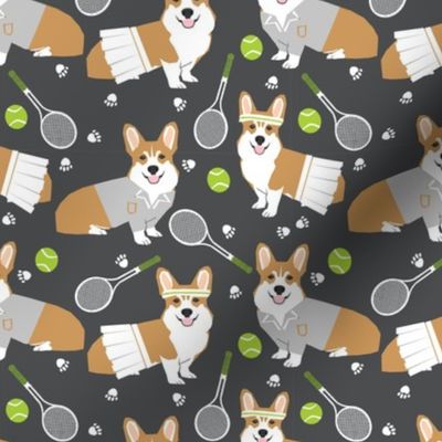 corgi red coat tennis sports dog breed fabric grey