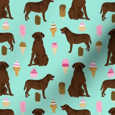 chocolate lab ice cream summer dog breed fabric labrador retriever blue 