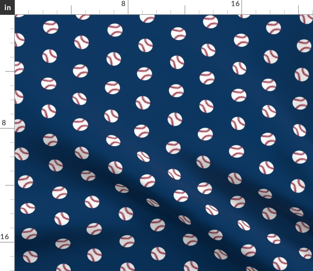 baseball sports themed baseballs fabric design navy