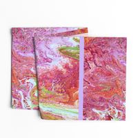 Marble 6  - Spring Flowers in violet, pinks, Orange