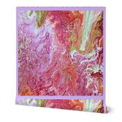 Marble 6  - Spring Flowers in violet, pinks, Orange