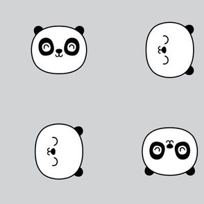 panda dreams panda faces on light grey