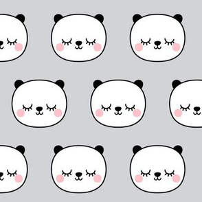 panda dreams cheeky panda sleepy faces on light grey