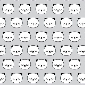 panda dreams panda sleepy faces on light grey small
