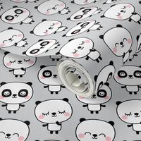 panda dreams cheeky pandas stacked on light grey