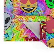 2 emoji aliens hearts stars smiling smiley faces angels crying tears of joy laughing 100  lips mouths flowers floral sakura spaceships ufo cats tie dye hippies rave music festivals psychedelic watercolor raising hands hundred points arms in the air Hallel