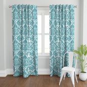 Teal Linen Farmhouse Wallpaper