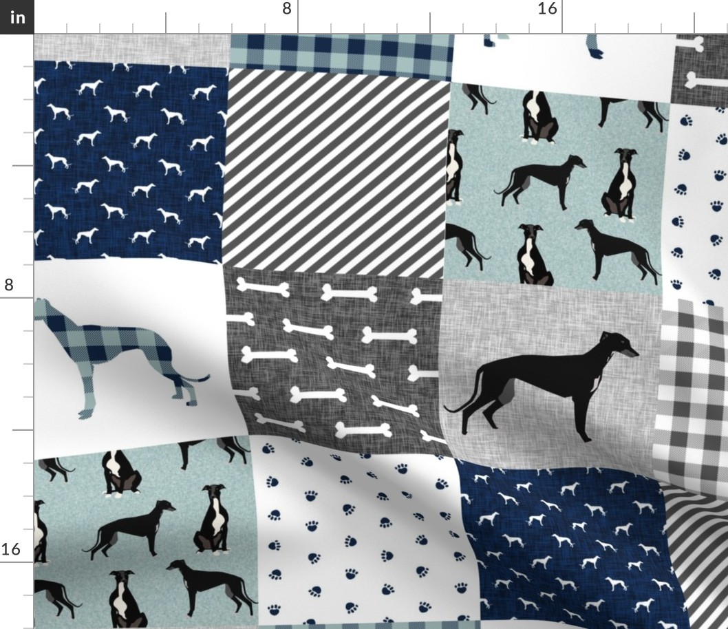greyhound black pet quilt b cheater quilt nursery dog quilt 