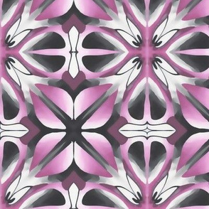 Pink Grey Geometric Flower
