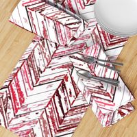 Whitewashed Wood Parquetry - Red