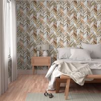 Whitewashed Wood Parquetry - Sepia