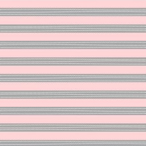 Stripes - Soft Gray + Pink - Amelia Collection