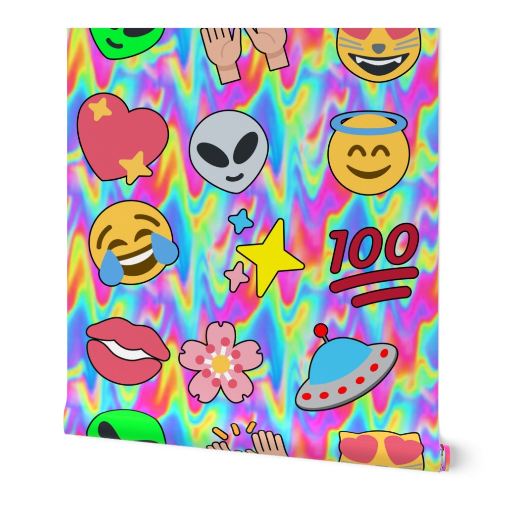 4 darker emoji aliens hearts stars smiling smiley faces angels crying tears of joy laughing 100  lips mouths flowers floral sakura spaceships ufo cats raising hands hundred points arms in the air Hallelujah Praise Hands celebrating celebration rainbow col