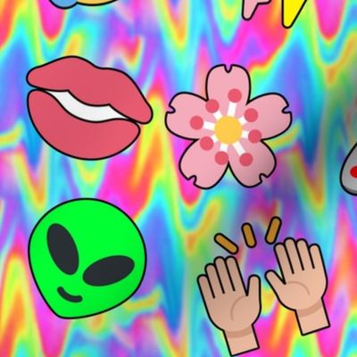 4 darker emoji aliens hearts stars smiling smiley faces angels crying tears of joy laughing 100  lips mouths flowers floral sakura spaceships ufo cats raising hands hundred points arms in the air Hallelujah Praise Hands celebrating celebration rainbow col