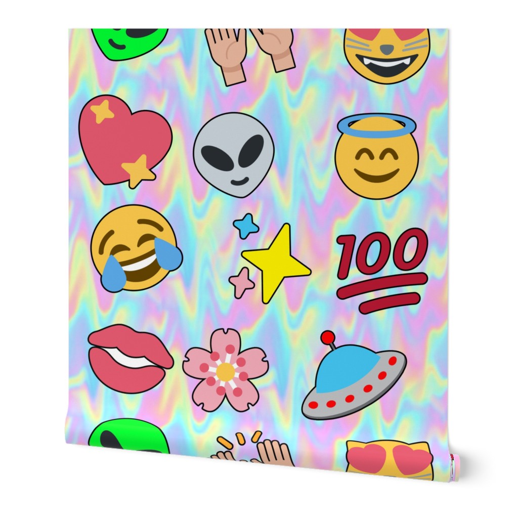 1 emoji aliens hearts stars smiling smiley faces angels crying tears of joy laughing 100  lips mouths flowers floral sakura spaceships ufo cats raising hands hundred points arms in the air Hallelujah Praise Hands celebrating celebration rainbow colorful h