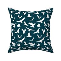Eagle Silhouettes on Midnight Green // Large