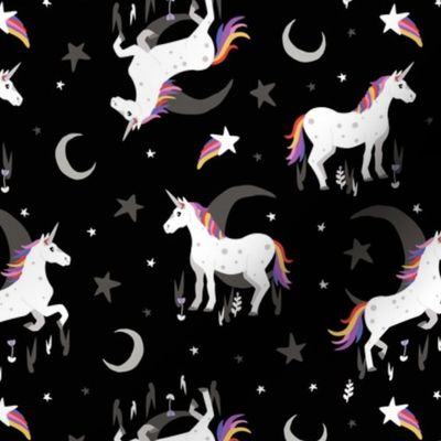 Moonlit Unicorn - Midnight black