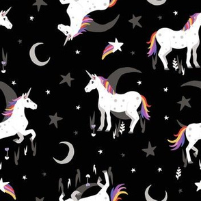 Moonlit Unicorn - Midnight black