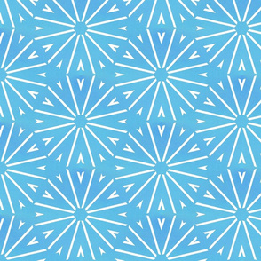 Farmhouse Geometric Wheel - Blue And Teal Watercolor