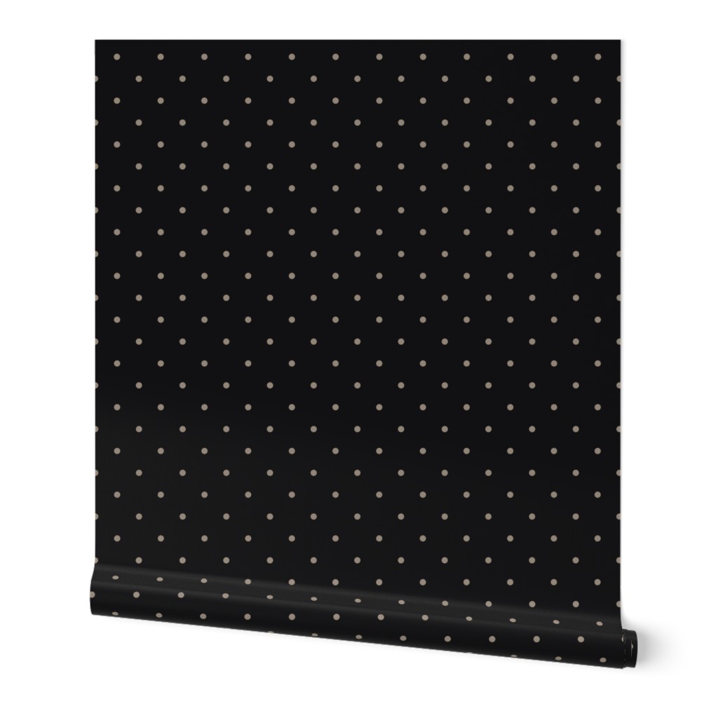 ★ VINTAGE POLKA DOTS ★ Black, Small Scale / Collection : Swallows & Polka Dots – Rockabilly Prints