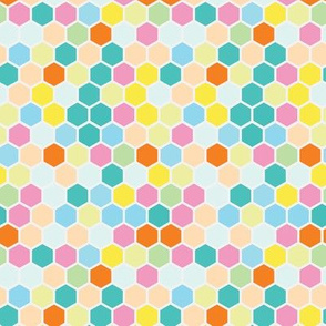 18-7AE Hexagon Pastel Rainbow