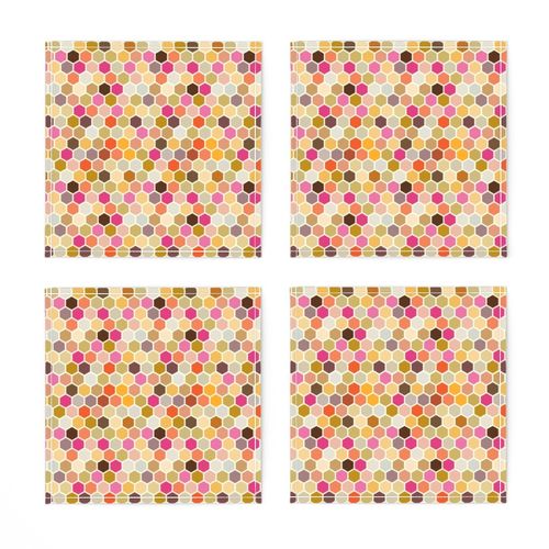 18-7AB Fall Autumn Hexagon Pink Magenta Gold Plum Yellow Orange Gray Grey  Taupe Spots and Dots _ Miss Chiff Designs 