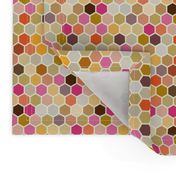 18-7AB Fall Autumn Hexagon Pink Magenta Gold Plum Yellow Orange Gray Grey  Taupe Spots and Dots _ Miss Chiff Designs 