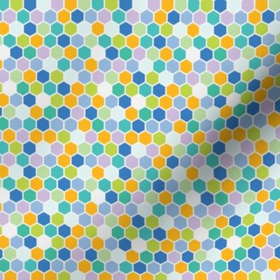 18-7AA Spring Hexagon Green Periwinkle Purple Lavender Tangerine Teal Grass Dots Spots _ Miss CHiff Designs