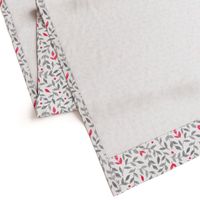 watercolor grey and red floral pattern