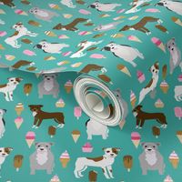 pitbull mixed coats ice cream dog breed pure breed fabric teal