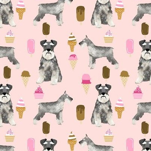 schnauzer ice cream dog breed pure breed fabric pink