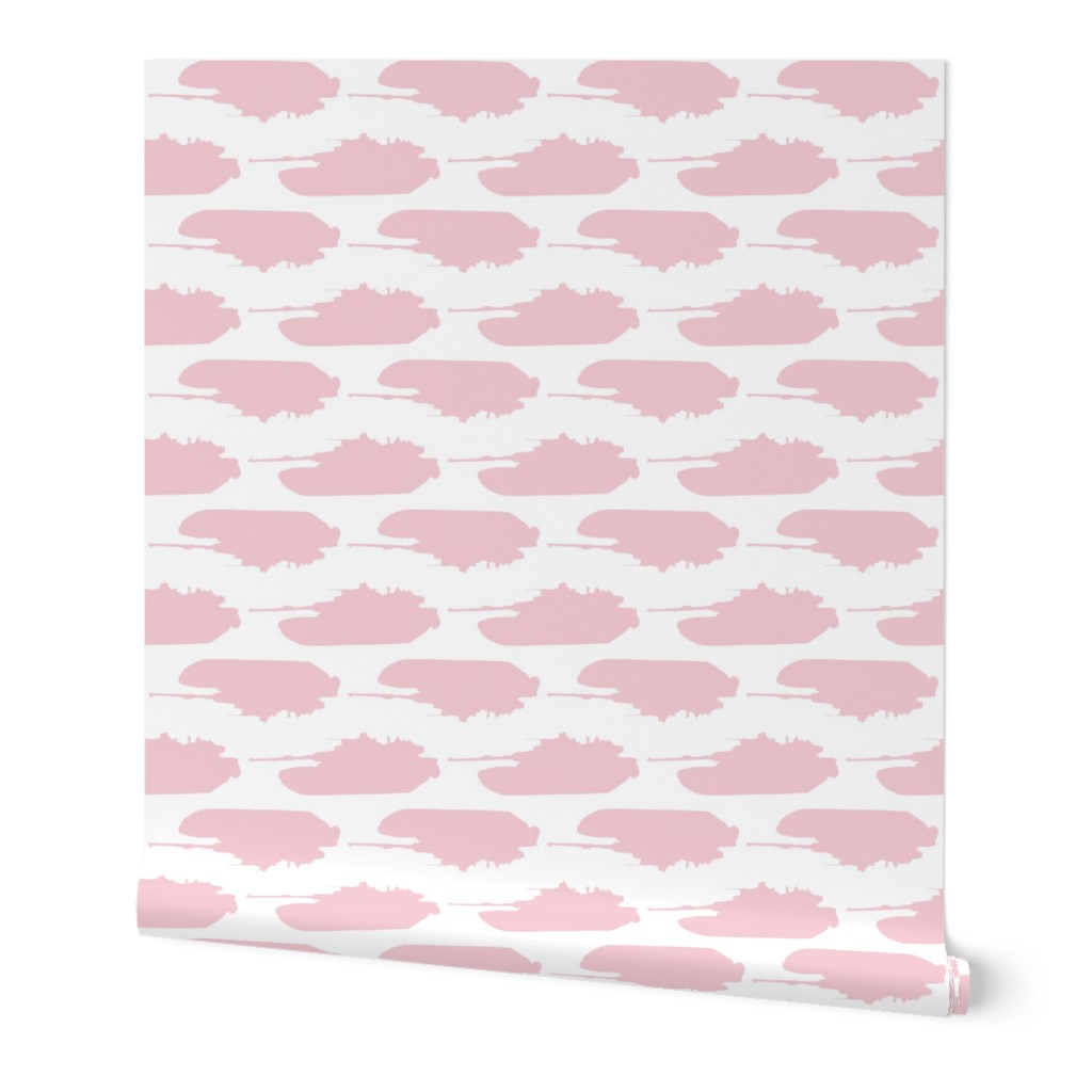 M1A1 Tank in a Pink and white background offset pattern
