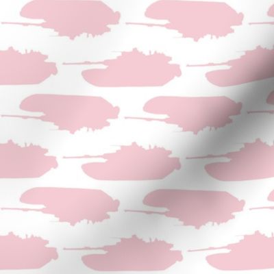 M1A1 Tank in a Pink and white background offset pattern