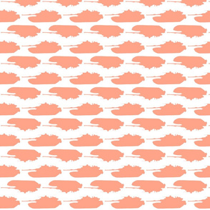 M1A1 Tank in a coral and white background offset pattern-ch