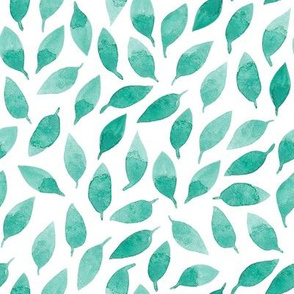 watercolor green leaves