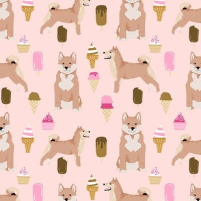 shiba inu ice cream dog breed pure breed fabric pink