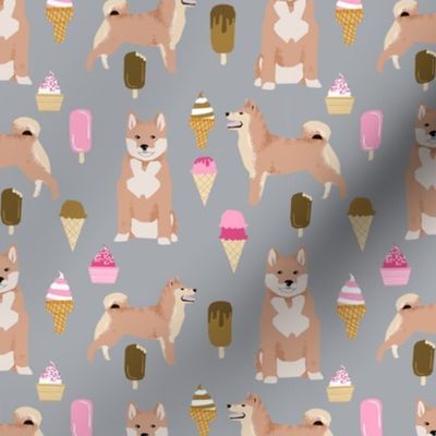 shiba inu ice cream dog breed pure breed fabric grey