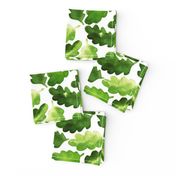 watercolor green oak leaves