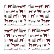 farm fabric nursery decor tractors animals farming  buffalo plaid