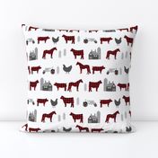 farm fabric nursery decor tractors animals farming  buffalo plaid