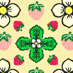 Strawberries Orderly creamy yellow