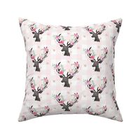 Deer Antler Floral on Light Pink Plaid- Ashburton Coordinate for Girls GingerLous